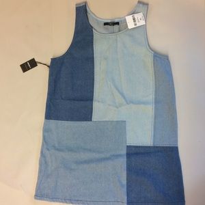 Adorable Patched Denim Retro Mini Dress Size XL